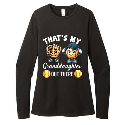 ThatS My Granddaughter Out There Softball Grandpa Grandma Womens CVC Long Sleeve Shirt