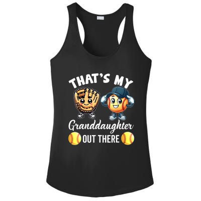 ThatS My Granddaughter Out There Softball Grandpa Grandma Ladies PosiCharge Competitor Racerback Tank