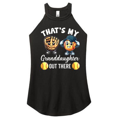 ThatS My Granddaughter Out There Softball Grandpa Grandma Women’s Perfect Tri Rocker Tank