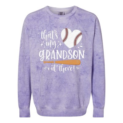 That's My Grandson Out There Baseball Grandma Mother's Day Colorblast Crewneck Sweatshirt