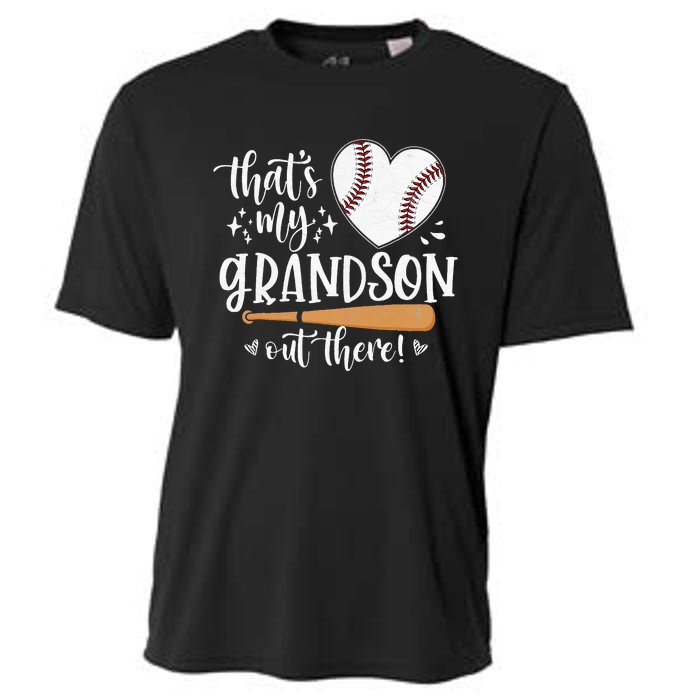 That's My Grandson Out There Baseball Grandma Mother's Day Cooling Performance Crew T-Shirt