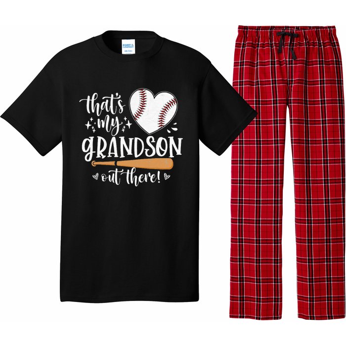 That's My Grandson Out There Baseball Grandma Mother's Day Pajama Set