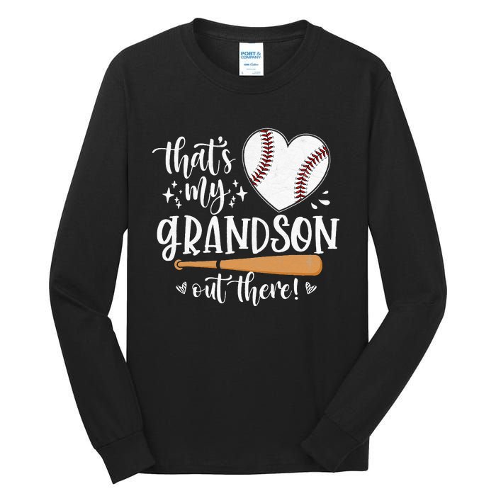 That's My Grandson Out There Baseball Grandma Mother's Day Tall Long Sleeve T-Shirt