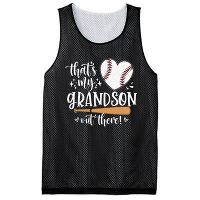 That's My Grandson Out There Baseball Grandma Mother's Day Mesh Reversible Basketball Jersey Tank