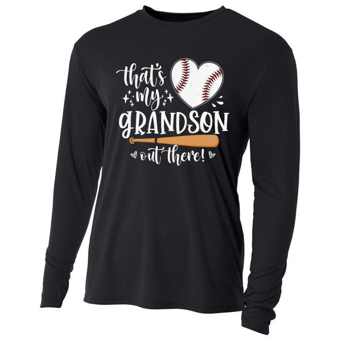 That's My Grandson Out There Baseball Grandma Mother's Day Cooling Performance Long Sleeve Crew