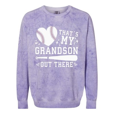 Thats My Grandson Out There Baseball Grandma Colorblast Crewneck Sweatshirt