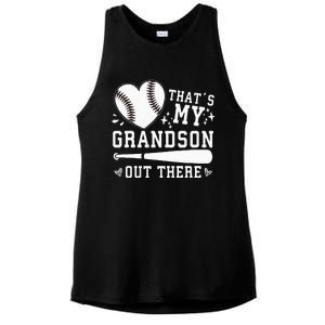 Thats My Grandson Out There Baseball Grandma Ladies PosiCharge Tri-Blend Wicking Tank