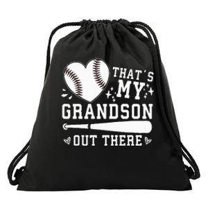 Thats My Grandson Out There Baseball Grandma Drawstring Bag