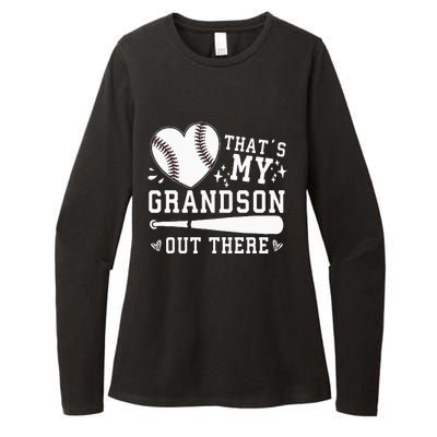 Thats My Grandson Out There Baseball Grandma Womens CVC Long Sleeve Shirt