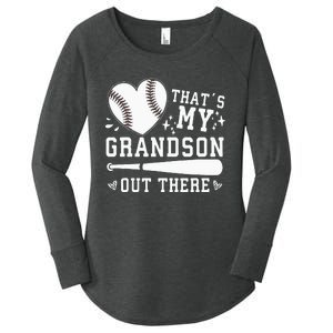 Thats My Grandson Out There Baseball Grandma Women's Perfect Tri Tunic Long Sleeve Shirt