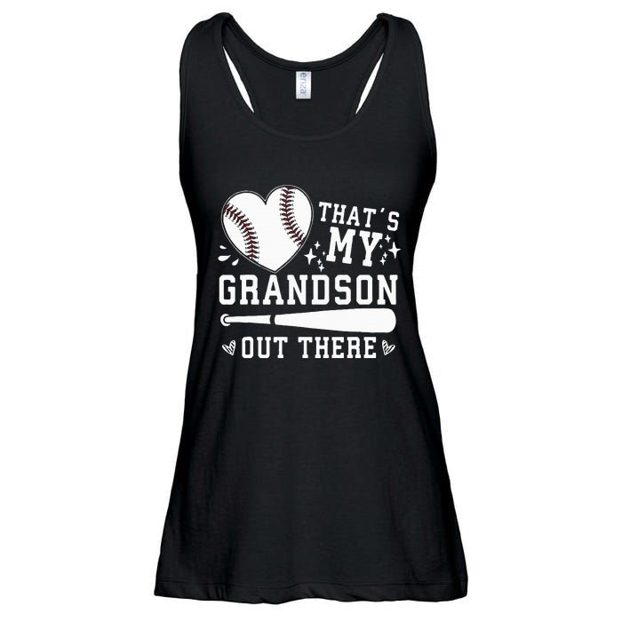 Thats My Grandson Out There Baseball Grandma Ladies Essential Flowy Tank