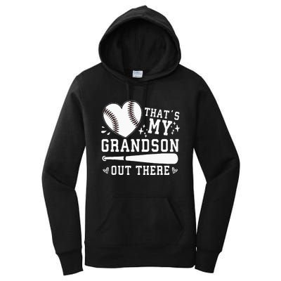 Thats My Grandson Out There Baseball Grandma Women's Pullover Hoodie