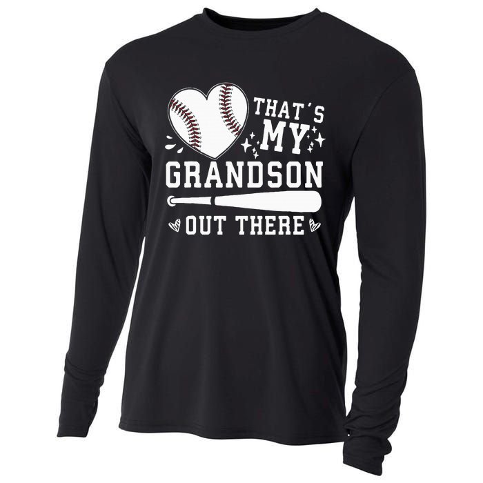 Thats My Grandson Out There Baseball Grandma Cooling Performance Long Sleeve Crew