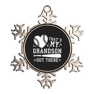 Thats My Grandson Out There Baseball Grandma Metallic Star Ornament