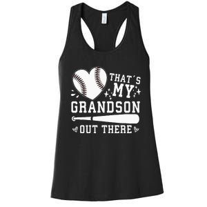 Thats My Grandson Out There Baseball Grandma Women's Racerback Tank