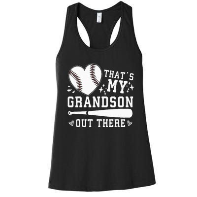 Thats My Grandson Out There Baseball Grandma Women's Racerback Tank