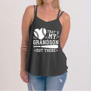 Thats My Grandson Out There Baseball Grandma Women's Strappy Tank