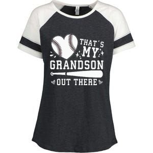 Thats My Grandson Out There Baseball Grandma Enza Ladies Jersey Colorblock Tee