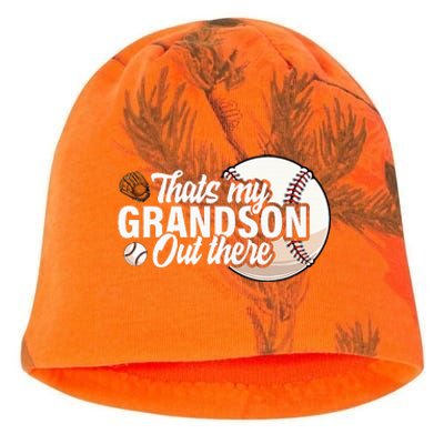 ThatS My Grandson Out There Baseball Grandpa Grandma Kati - Camo Knit Beanie