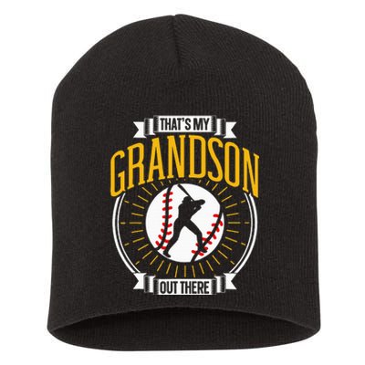 ThatS My Grandson Out There Baseball Sports Hobby Athlete Short Acrylic Beanie