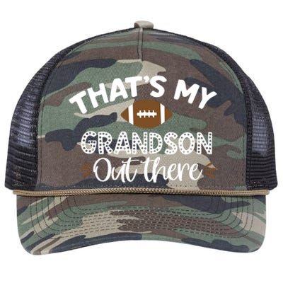 Thats My Grandson Out There Funny Football Grandma Retro Rope Trucker Hat Cap