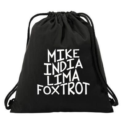 Trendy MILF Gift For Mothers Day Mike India Lima Foxtrot Drawstring Bag