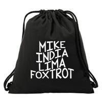 Trendy MILF Gift For Mothers Day Mike India Lima Foxtrot Drawstring Bag