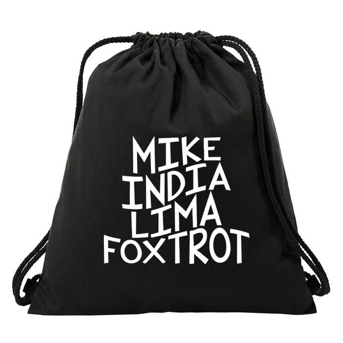 Trendy MILF Gift For Mothers Day Mike India Lima Foxtrot Drawstring Bag