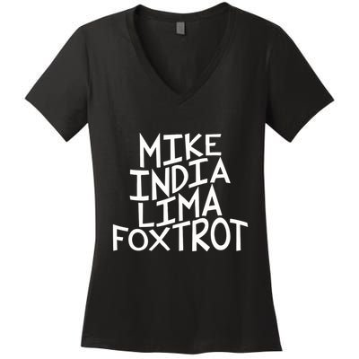 Trendy MILF Gift For Mothers Day Mike India Lima Foxtrot Women's V-Neck T-Shirt