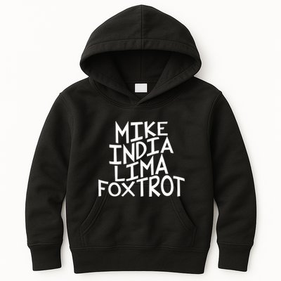 Trendy MILF Gift For Mothers Day Mike India Lima Foxtrot Kids Hoodie
