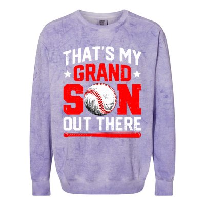 That's My Grandson Out There Grandparent Baseball Mama Papa Colorblast Crewneck Sweatshirt