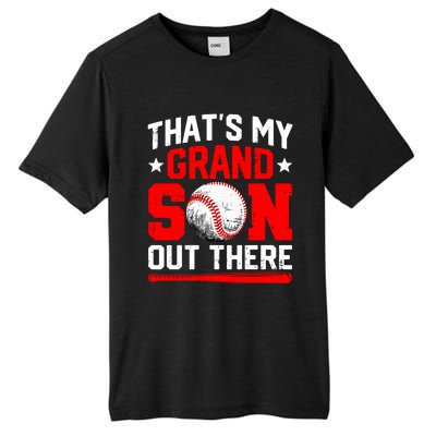 That's My Grandson Out There Grandparent Baseball Mama Papa Tall Fusion ChromaSoft Performance T-Shirt