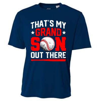 That's My Grandson Out There Grandparent Baseball Mama Papa Cooling Performance Crew T-Shirt