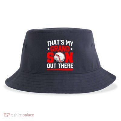 That's My Grandson Out There Grandparent Baseball Mama Papa Sustainable Bucket Hat