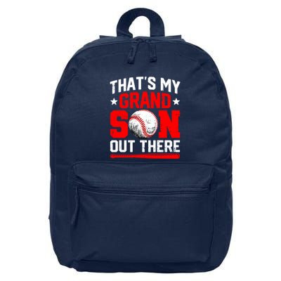 That's My Grandson Out There Grandparent Baseball Mama Papa 16 in Basic Backpack