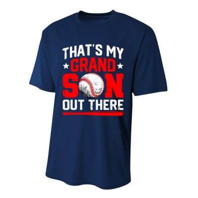 That's My Grandson Out There Grandparent Baseball Mama Papa Performance Sprint T-Shirt