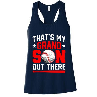 That's My Grandson Out There Grandparent Baseball Mama Papa Womens Tank Top