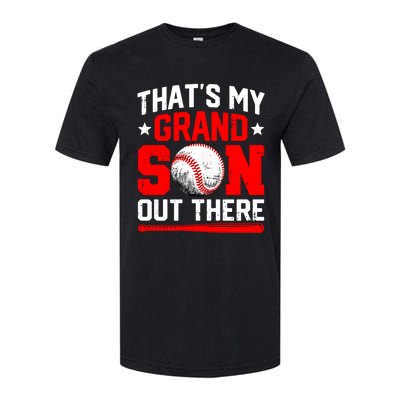 That's My Grandson Out There Grandparent Baseball Mama Papa Softstyle CVC T-Shirt