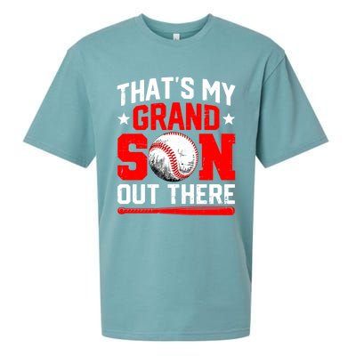 That's My Grandson Out There Grandparent Baseball Mama Papa Sueded Cloud Jersey T-Shirt