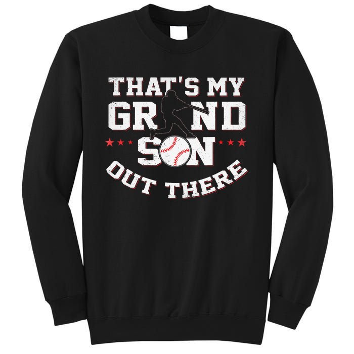 Thats My Grandson Out There Gifts Women Baseball Grandma Mom Sweatshirt