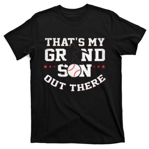 Thats My Grandson Out There Gifts Women Baseball Grandma Mom T-Shirt