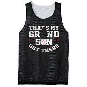 Thats My Grandson Out There Gifts Women Baseball Grandma Mom Mesh Reversible Basketball Jersey Tank