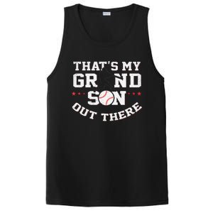 Thats My Grandson Out There Gifts Women Baseball Grandma Mom PosiCharge Competitor Tank