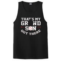 Thats My Grandson Out There Gifts Women Baseball Grandma Mom PosiCharge Competitor Tank