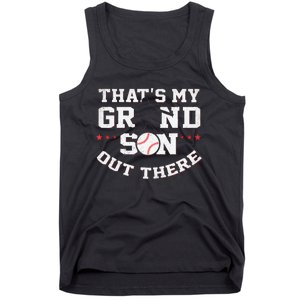 Thats My Grandson Out There Gifts Women Baseball Grandma Mom Tank Top