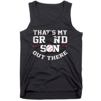 Thats My Grandson Out There Gifts Women Baseball Grandma Mom Tank Top