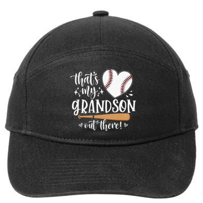 Thats My Grandson Out There Baseball Grandma Mothers Day 7-Panel Snapback Hat