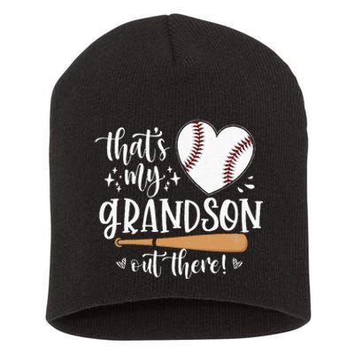 Thats My Grandson Out There Baseball Grandma Mothers Day Short Acrylic Beanie