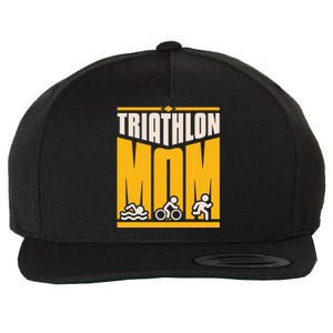 Triathlon Mom Gift Wool Snapback Cap