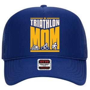 Triathlon Mom Gift High Crown Mesh Back Trucker Hat